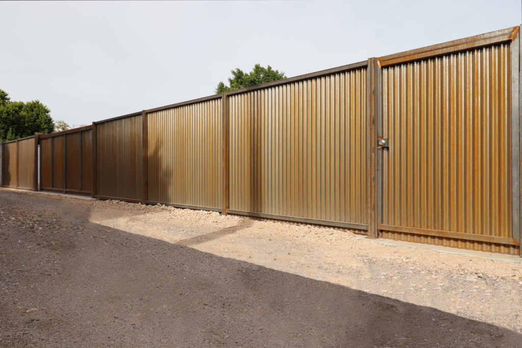 rusted corrugated fence in scottsdale